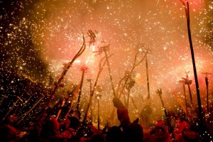 Correfoc en las calles de Barcelona.